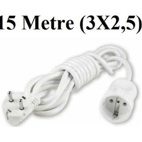 Resim Topraklı Uzatma Seyyar Kablosu 3x2,5 Mm 15 Metre Tekli Fiş-Priz 