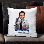 Resim En Başarılı Erkek Patolog Karikatürlü Yastık 