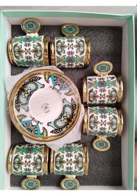 Resim Lüx Porselen Royking Desenli Fincan Takımı Karışık 