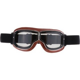 Resim Vintage Deri Goggles Pilot Gözlük Kask Sürüş Motosiklet Cruiser # 5 