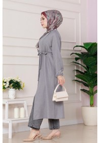 Resim Sevitli Yandan Bağlamalı Mevsimlik Kap-gri-4828 Gri 