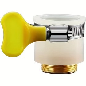 Resim 15-24mm Musluklar için Anahtar Stili Adaptör - Dayanıklı Plastik ve Metal Yapı, Sarı Saplı, Kolay Kurulum İçin Dişli Bağlantılar - Amerikan & Avrupa Standartları ile Uyumlu, Su Akış Kontrolü, Fonksiyonel Estetik, Sağlam Yapı 