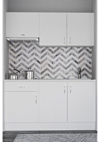 Resim 160 Cm Tezgahlı Hazır Mutfak Dolabı Beyaz 