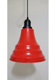 Resim Riolight Retro Kırmızı Içi Beyaz Tekli Metal Sarkıt Çap:23Cm 