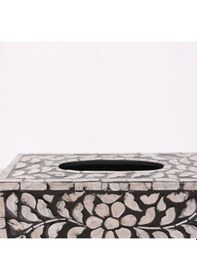 Resim Anita Sedefli Dikdörtgen Peçetelik 23x12x8,5 Cm Siyah 