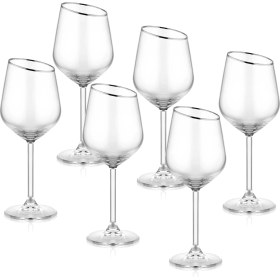Resim The Mia Gina Şarap Kadehi 6'lı Set - Gümüş 