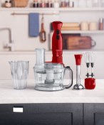 Resim woodhub Çok Fonksiyonlu Kırmızı Mutfak Robotu ve Blender Seti, Güçlü 2000 W 