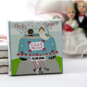 Resim Dark Brown Nikah Çikolatası Kişiselleştirilebilir El Yapımı Madlen Çikolata NKK25 72 Adet 