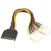 Resim Dişi Sata Power To 2 Molex Ide Power Kablo 6 18AWG 15 cm Erkek Sata Power Kablo 