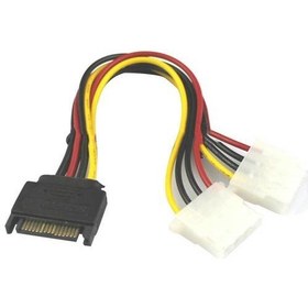 Resim Dişi Sata Power To 2 Molex Ide Power Kablo 6 18AWG 15 cm Erkek Sata Power Kablo 