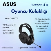 Resim Asus Aktif Gürültü Önleme Gaming Wireless Oyuncu Kulaklığı, 2.4 Ghz 