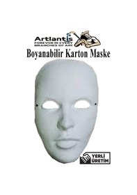 Resim Maske Boyama 1 Adet Boyanabilir Karton Maske Lastikli İnsan Yüzü Suratı Yerli Üretim Okul Sınıf Etkinlikleri Hobi 