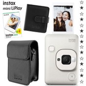Resim Instax Mini Liplay Hybrid Misty Fotoğraf Makinesi + 20'li Film Albüm + Deri Kılıf Set 