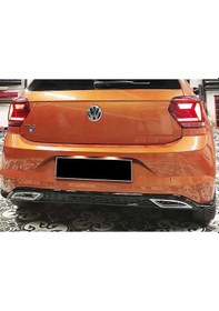 Resim Vw Polo Mk6 Sport Difüzör Parlak Siyah Egzoz Görünüm 2018 2019 2020 Arka-bodykit-ek-karlık 
