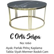 Resim Brc C Orta Sehpa Model Siyah Mermer Temper Cam Metal Transmisyon 
