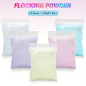 Resim 30g Paket 3mm Peluş Naylon Toz - Yumuşak ve Kabarık Malzeme, DIY Kedi Patisi El İşleri için, Her Mevsim Kullanıma Uygun, Çok Amaçlı El İşi Tozu (Beyaz), Canlı Renkler, Kabartma Dokulu 