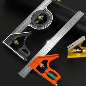 Resim 3-in-1 Ayarlanabilir Ahşap İşleme Aracı Seti - Paslanmaz Çelik Kombinasyon Kare, Açı Ölçüm Aracı ve Cetvel - Elektriksiz, Dayanıklı, Yüksek Hassasiyet 