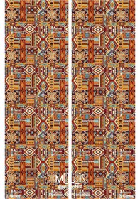 Resim Etnik Kilim Desenli Süet Oturma Odası Salon Fon Perde Baskılı Ekstrafor Büzgü 2 Kanat Prd-1019 Çok Renkli 