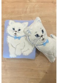 Resim Oyuncak Hediyeli Bebek Triko Battaniye 90x90 Cm Mavi Mavi 