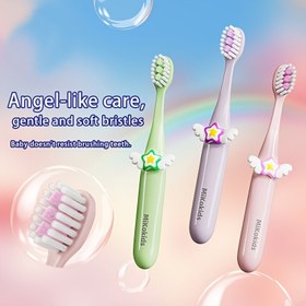 Resim 1 Paket Süper Yumuşak Mikrofiber Kıllı & Sevimli Melek Yıldız Tasarımlı Diş Fırçası - 3-12 Yaş İçin Nazik ve Diş Bakımı (Pembe, Yeşil, Mor) 