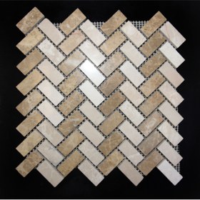 Resim MYM Mermer Yapı Market Tasarım Emperador Bej Mermer Ikili Mozaik 