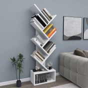 Resim Enda Home Erine 8 Raflı Zikzak Kitaplık Beyaz 