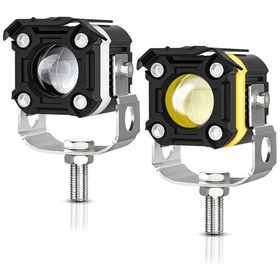 Resim Suofeng 60w Süper Parlak Led Motosiklet Farı, 6000lm Spot Işık - 6000k/3000k, Ip68 Su Geçirmez, 2'li Paket 