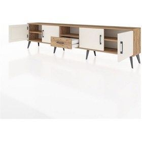 Resim Arges Tv Ünitesi 3 Raflı Tek Çekmeceli 4 Kapaklı 220x30x51 Çam-aytaşı/çam Aytası/atlas Çam - Atlas Çam 