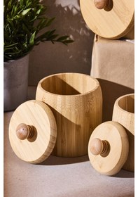 Resim Pisa 3'lü Bambu Çok Amaçlı Saklama Kabı Seti Kahverengı Kahverengi 