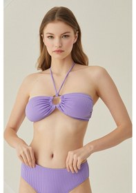 Resim Loya Kadın Lila Reps Boyundan Bağlamalı Tek Üst Bikini 