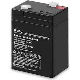 Resim Ttec HAUE_6V4Ah/20HR TTEC VALVE REGULATED RECHARGEABLE BATTARY - 6 VOLT 4 AMPER AKÜ ŞARJ EDİLEBİLİR. 