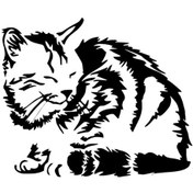 Resim Uyuyan Kedi Sticker 20 X 16 Cm 