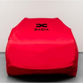 Resim Teksin Dacia Duster (20102017) Kumaş Logolu Oto Branda Likralı Kumaş Kırmızı 