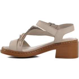 Resim Venüs Gümüş Hakiki Deri Kadın Topuklu Sandalet Çok Renkli 