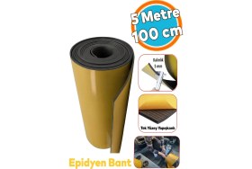 Resim Yapışkanlı Araç Ses Isı Yalıtım Izolasyon Bandı EN:100 cm Kalınlık:5 mm Uzunluk:5 Metre Kauçuk 