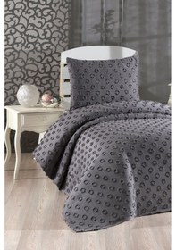 Resim Çeyiz Diyarı Konik 2 Parça Tek Kişilik Pike Takımı Antrasit Antrasit 