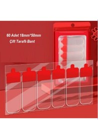 Resim 60 Parça Kolay Açılır Güçlü Çift Taraflı Bant 18mmx50mm Beyaz 