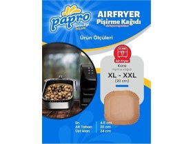 Resim AyrStore Airfryer Pişirme Kağıdı, Fritöz Yağlı Kağıdı, Yanmaz Kağıt Xxl Uyumlu 50 Adet (Kare) (1, Kare 
