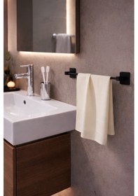 Resim Yapışkanlı Siyah Uzun Havluluk Duvar Tipi Delme Gerektirmez Banyo Havlu Askılığı S-101 Kts 