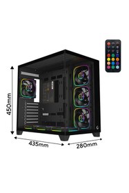 Resim Rampage SEALITE Siyah 850W 80 Plus Bronze ATX/M-ATX 7x12cm ARGB Pwm Fan+Kumanda Oyuncu Kasası 