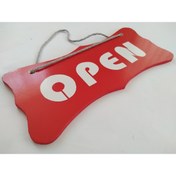 Resim DNZSM Dekor Plaka Kırmızı - Open Closed Uyarı Levhası (22X10CM) Askı Ipli Çift Yönlü Dekor Levha 