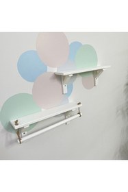 Resim BİANNE ATÖLYESİ Bianneatölyesi Bebek Ve Çocuk Odası Için Ahşap Ipli Raf Beyaz 