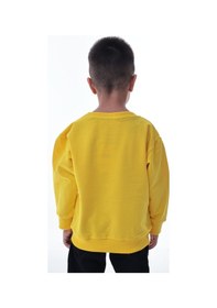 Resim Erkek Çocuk Sarı Sweatshirt %100 Pamuk, Yumuşak Kumaş, Rahat Kalıp, Günlük Spor Stil Sarı 