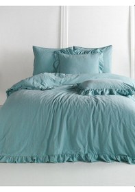 Resim Bedline Ranforce Nevresim Takımı Tek Kişilik Exclusive Stonewashed Mint 