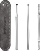 Resim Yifomall Paslanmaz Çelik Kulak Temizleme Seti: Yüksek Parlaklık, Spiral Ve Çift Uçlu Yaylı Kulak Kaşığı 3'lü Paket 