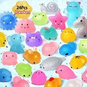 Resim 24 Adet Renkli Mochi Hayvan Sıkıştırma Oyuncakları - Çeşitli Kawaii Mini Sıkılabilir Oyuncaklar Çocuklar İçin, Parti Hediyeleri ve Sınıf Ödülleri (Tek Boynuzlu At, Kedi, Panda, Tavşan, Denizyıldızı, Denizatı), Sevimli Mini Ürünler, Oyun Sever Tasarım, Dayanıklı Sıkılabilir Oyuncaklar 