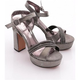 Resim Dgn Pm08-k2026-2 Kadin Topuklu Abiye Ayakkabi Platin İthal 