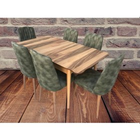 Resim Masa Sandalye Kütük Desen Takım Model Kayın Torna Retro Ayak Açılır 6adet Çizgi Sandalye El Yapım 