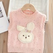 Resim Kızlar için şık yuvarlak yaka kolsuz kazaklar, yüksek esneklikli dokuma, kontrast dantel, dar kesim, sonbahar 2025 yeni varış, çocuklar için, örgü 