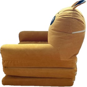 Resim annebebektasarım Katlanabilir Bebek-çocuk Koltuğu Sandalye Portatif Yatak Puf Hardal Panda 